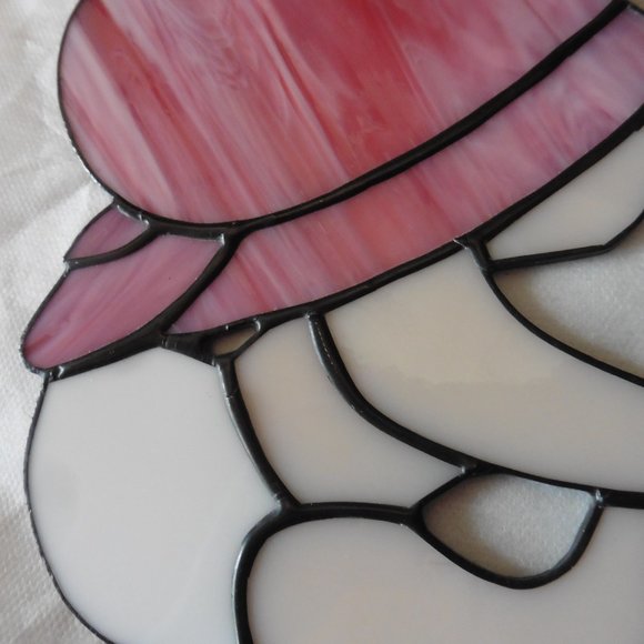 Stained Glass of Baby Girl With Pink Bonnet & White Diaper. Made by myself. - Picture 3 of 5